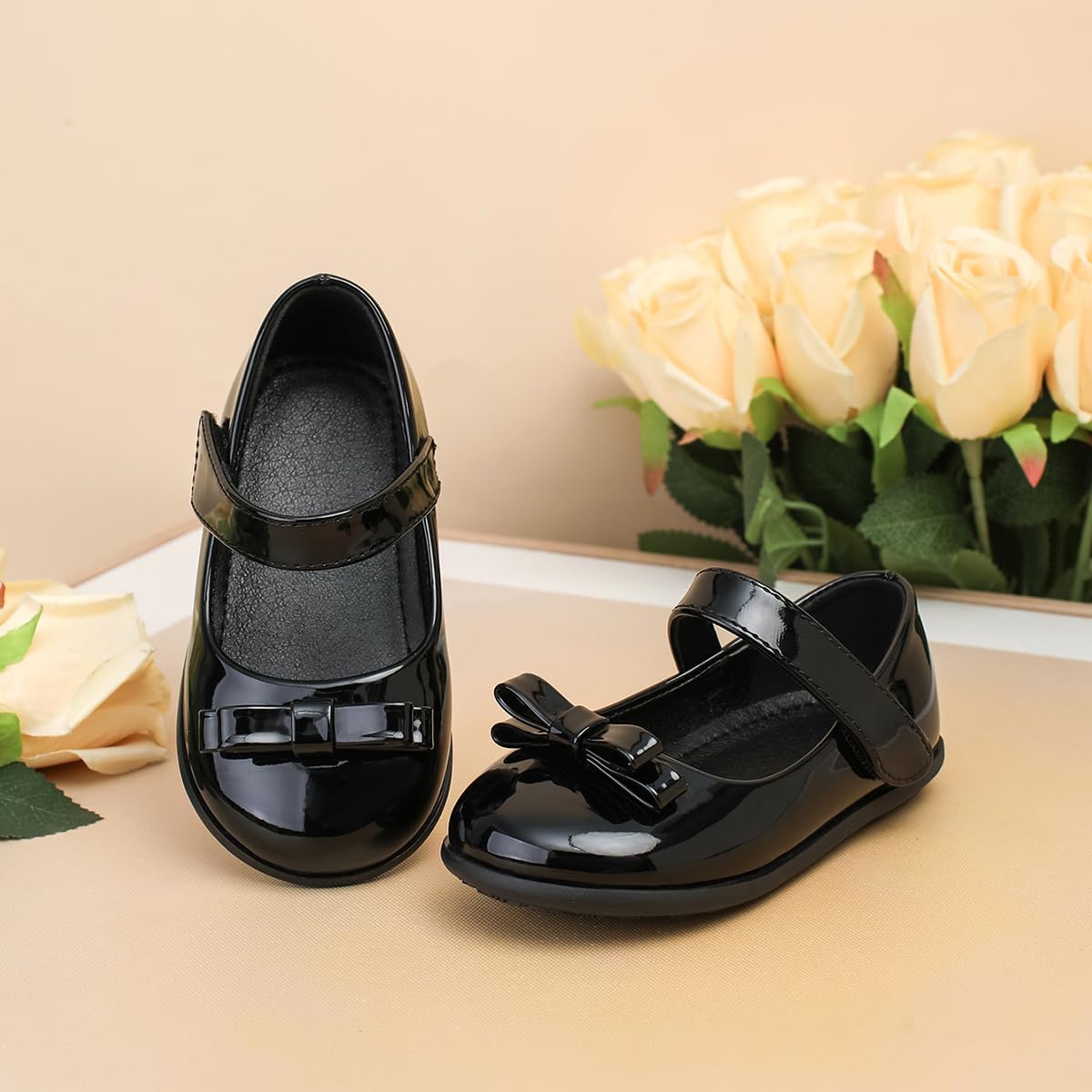 Girls Mary Jane Dress Shoes Bowknot Toddler Flats School Party Shoes