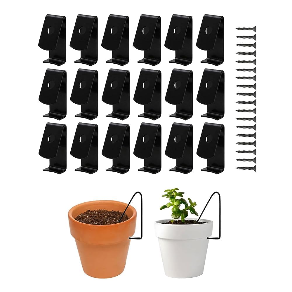Qivine 18 Piezas Arcilla Olla Colgante, Resistente Terracota Flor Olla Clip, Oculto Cesta Colgante Titular Planta Gancho para 5-8 Pulgadas de Terracota Olla Maceta, Hasta 20kg