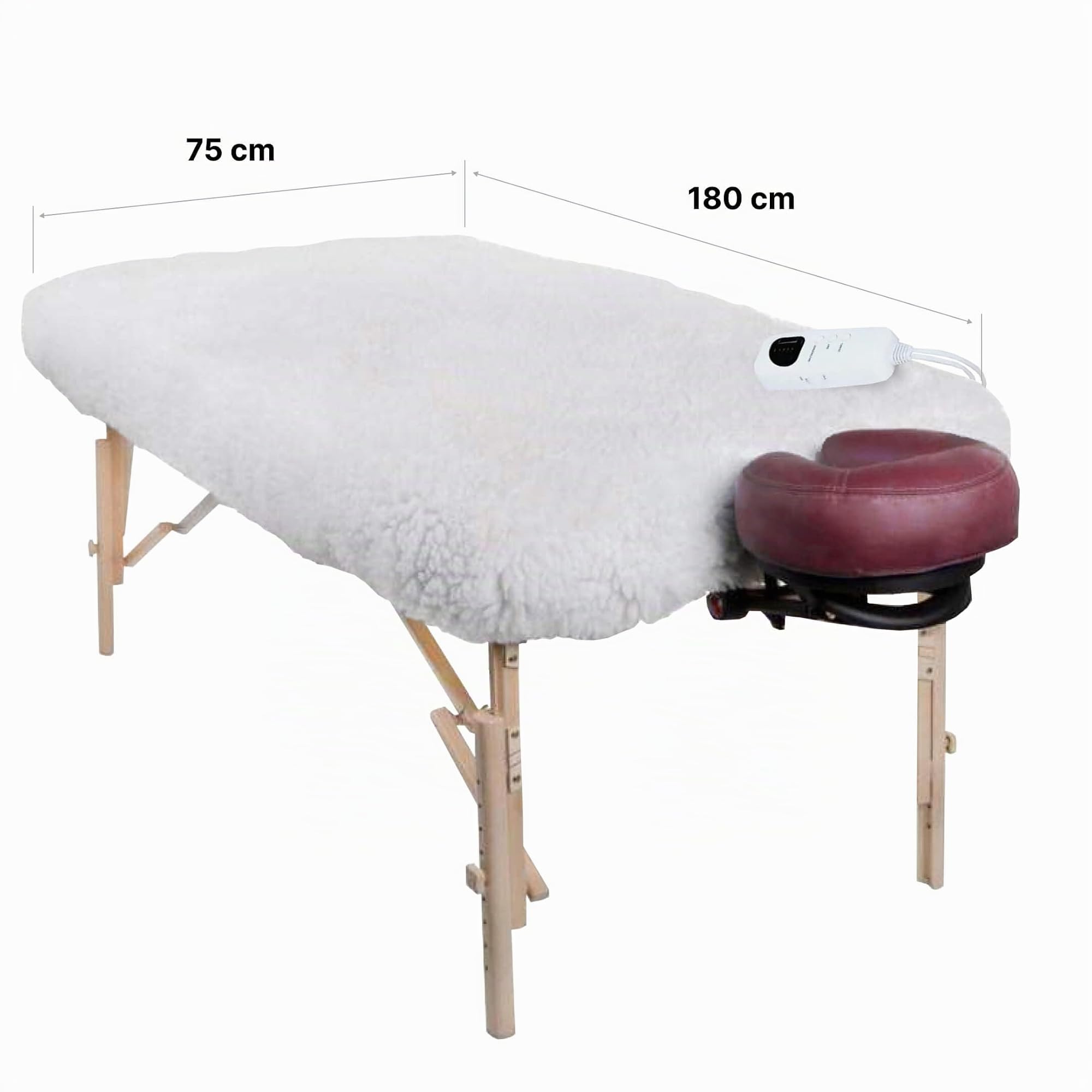 ZEN – Basic Manta electrica lumbar para camillas de masaje y tratamiento - 9 ajustes de temperatura - Almohadilla electrica incl. apagado automático y protección contra sobrecalentamiento 180x75x1 cm