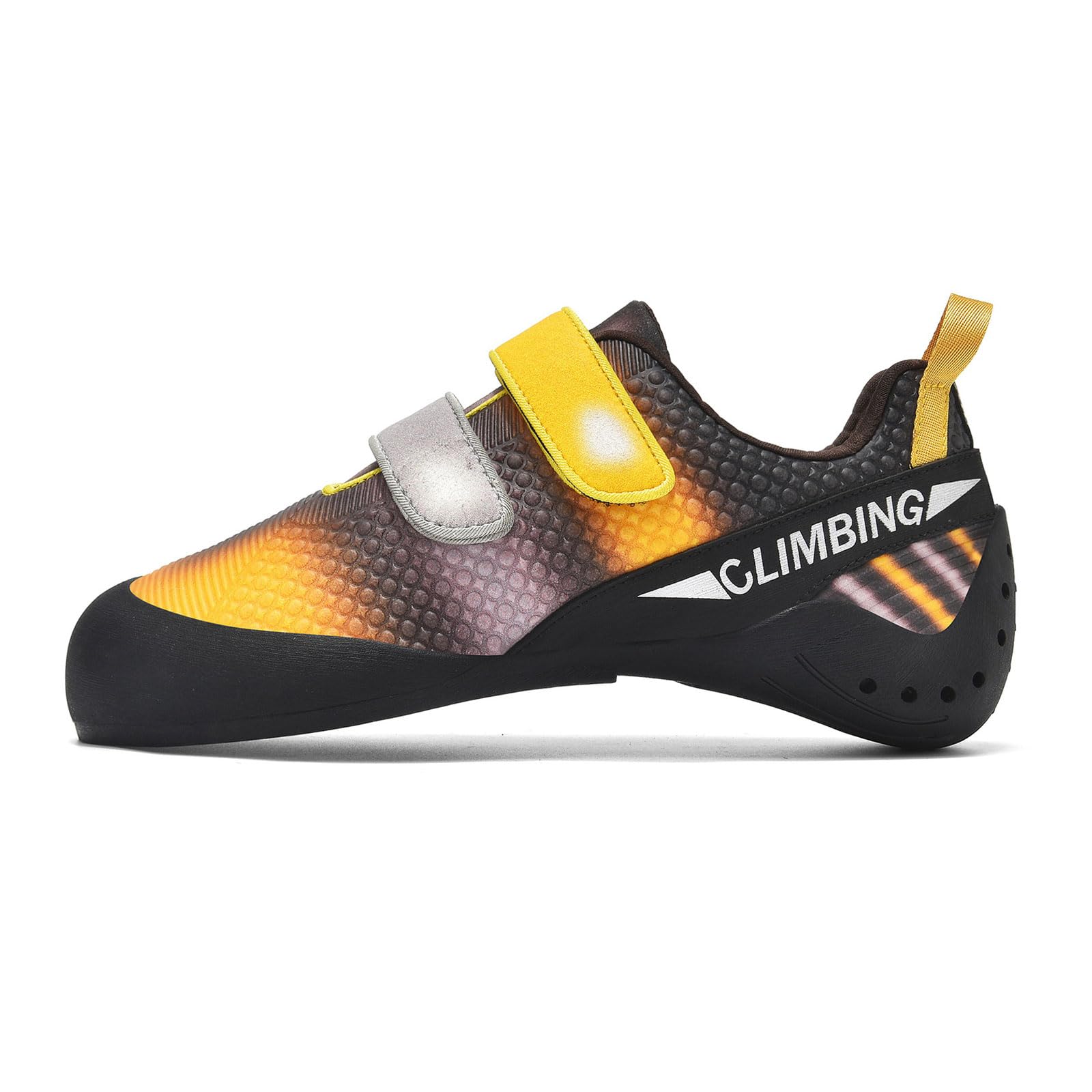 Zapatillas Entrenamiento Boulder Goma pegajosa Zapatos scalada Modelo slip-on Refuerzo en la puntera Pisar PrecisióN Los Puntos Tallas: 32-44 Con dos tiras adhesivas en Roca Profesionales