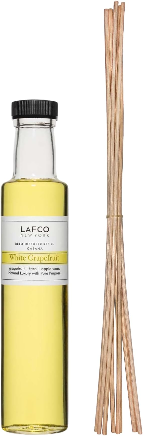 Reed Diffuser Refill, White Grapefruit - 8.4 oz - Up to 4-Month Fragrance Life - Includes Natural Wood Reeds - Free of Dyes & Propellants - Made in The USA