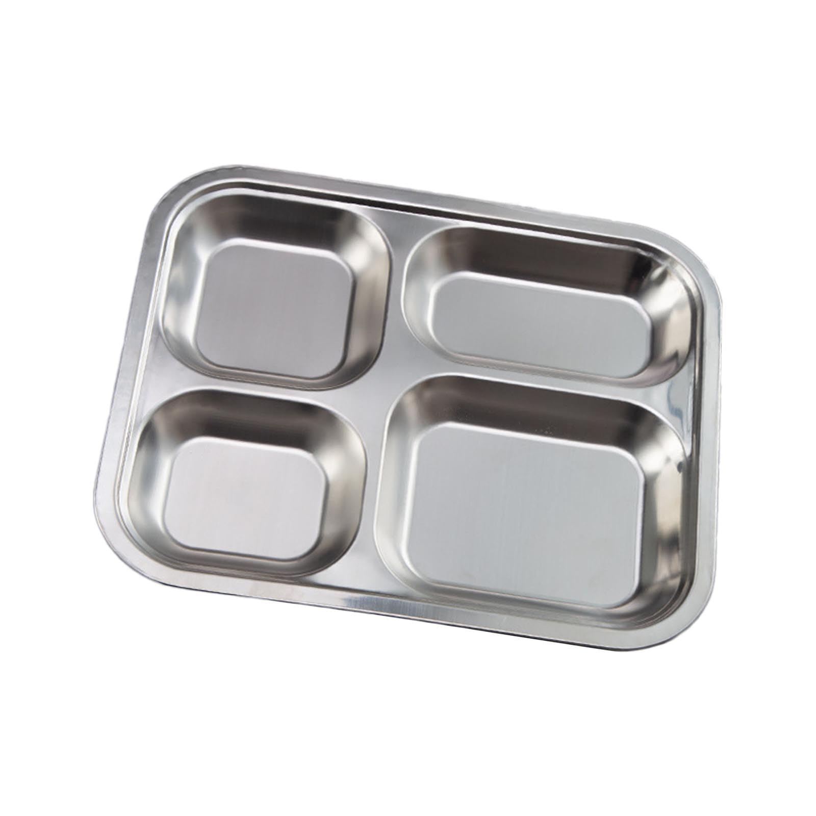 SZYDD Convenient 304Stainless Steel Tray Divided Plate Compartment Tray Divided Dinner Tray for Adult and Kids Fast Food Tray