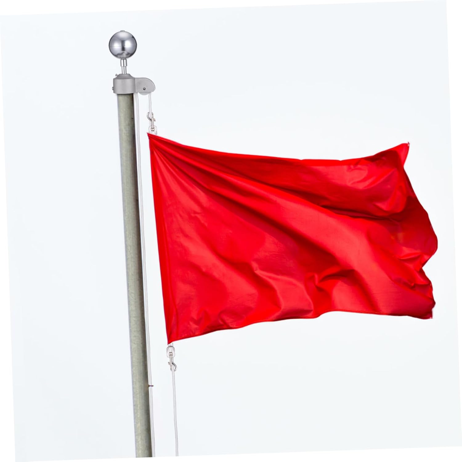 1 Set Flagpole Repair Parts Kit with Finial Durable Hardware Swivel Snap Clips and Pulley for Easy Installation and Maintenance of Flagpoles