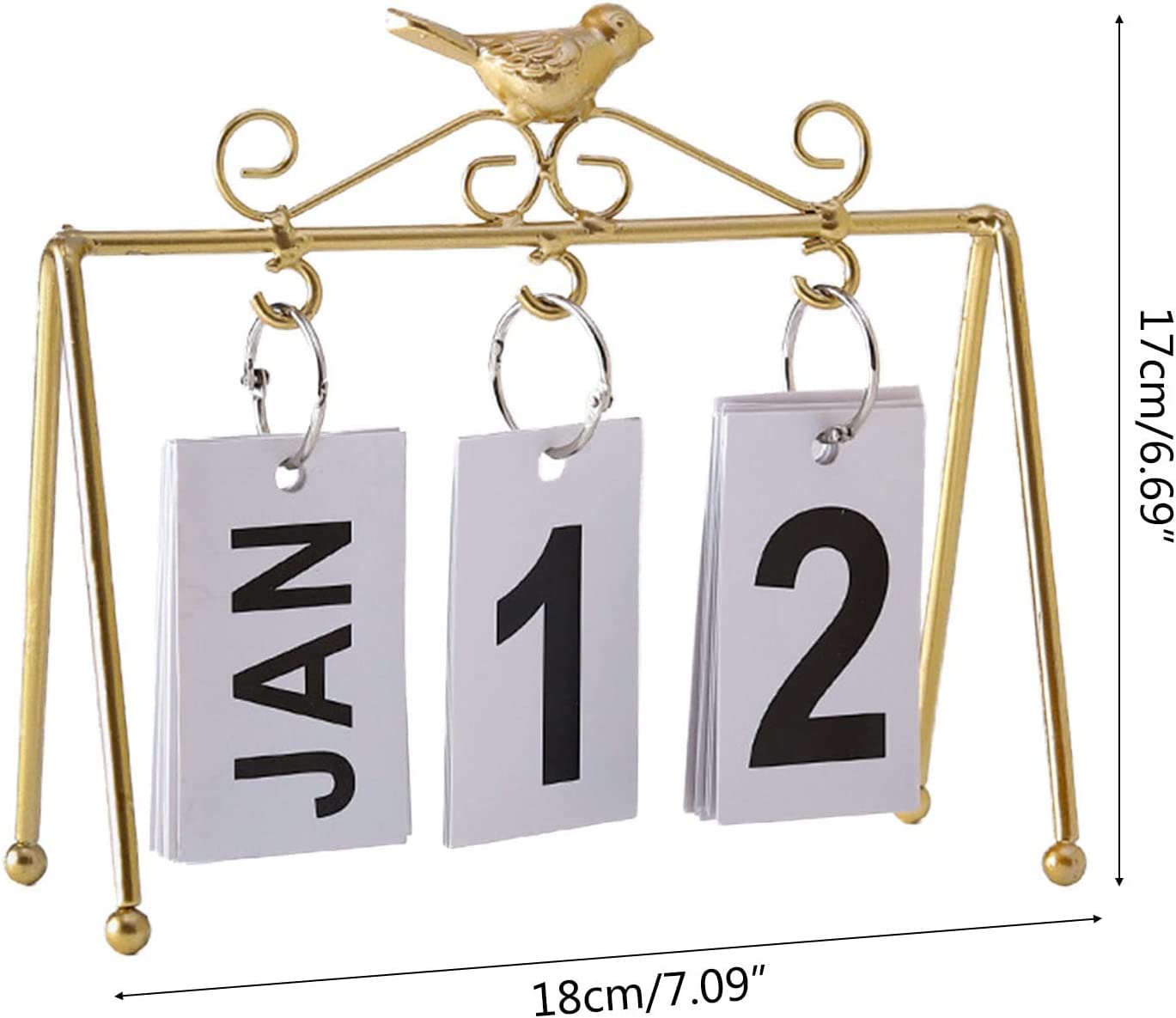 OLOTU Calendario Calendario perpetuo Riutilizzabile, Calendario da Tavolo 2023, calendari a Fogli mobili con Staffa in Metallo, Calendario da Tavolo a Fogli mobili per la casa Pianificato