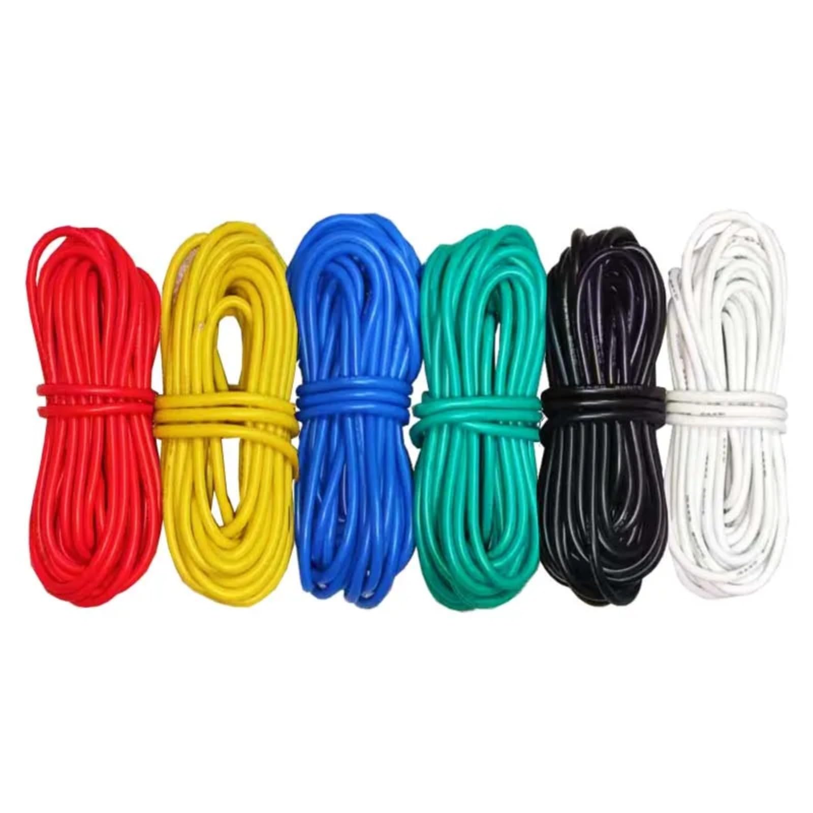 Cavo elettrico in silicone ultra morbido 14 16 18 20 22 AWG Cavi ad alta tensione rosso, nero, bianco, verde, blu, giallo, sei colori(Red; 50M; 20AWG)