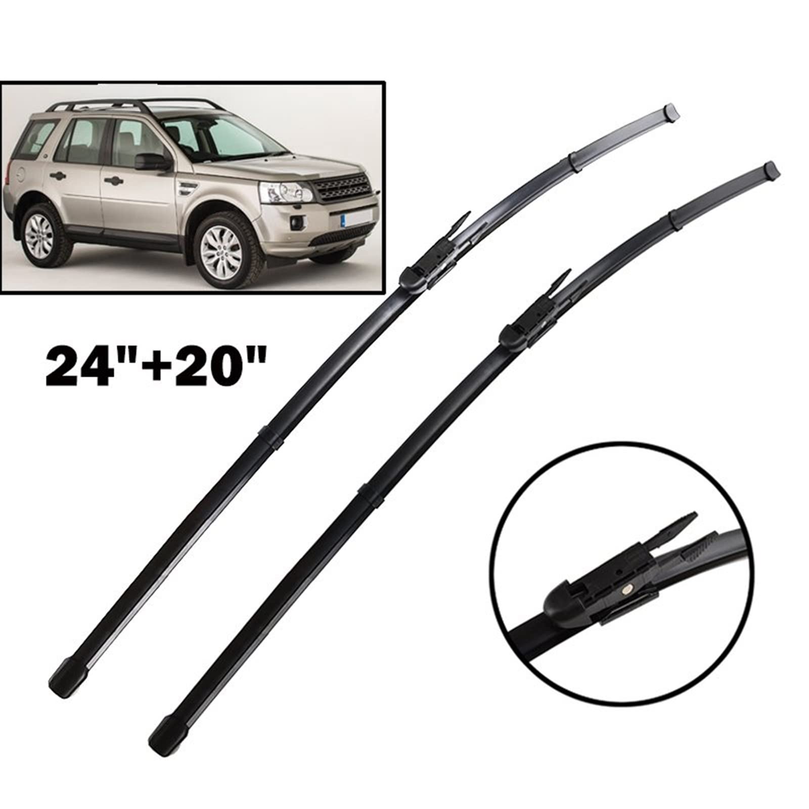 Tergicristallo per Auto Tergicristallo LHD Spazzole Tergicristallo Anteriori per per Freelander 2 LR2 2006-2014 Parabrezza Parabrezza Finestra Anteriore 24 "+ 20" Spazzola Tergicristallo