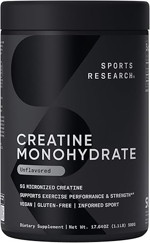 Miniatura 12 de Sports Research® Cápsulas de Monohidrato de Creatina - Apoya la recuperación de entrenamiento, ganancia de músculo magro, rendimiento y fuerza* -