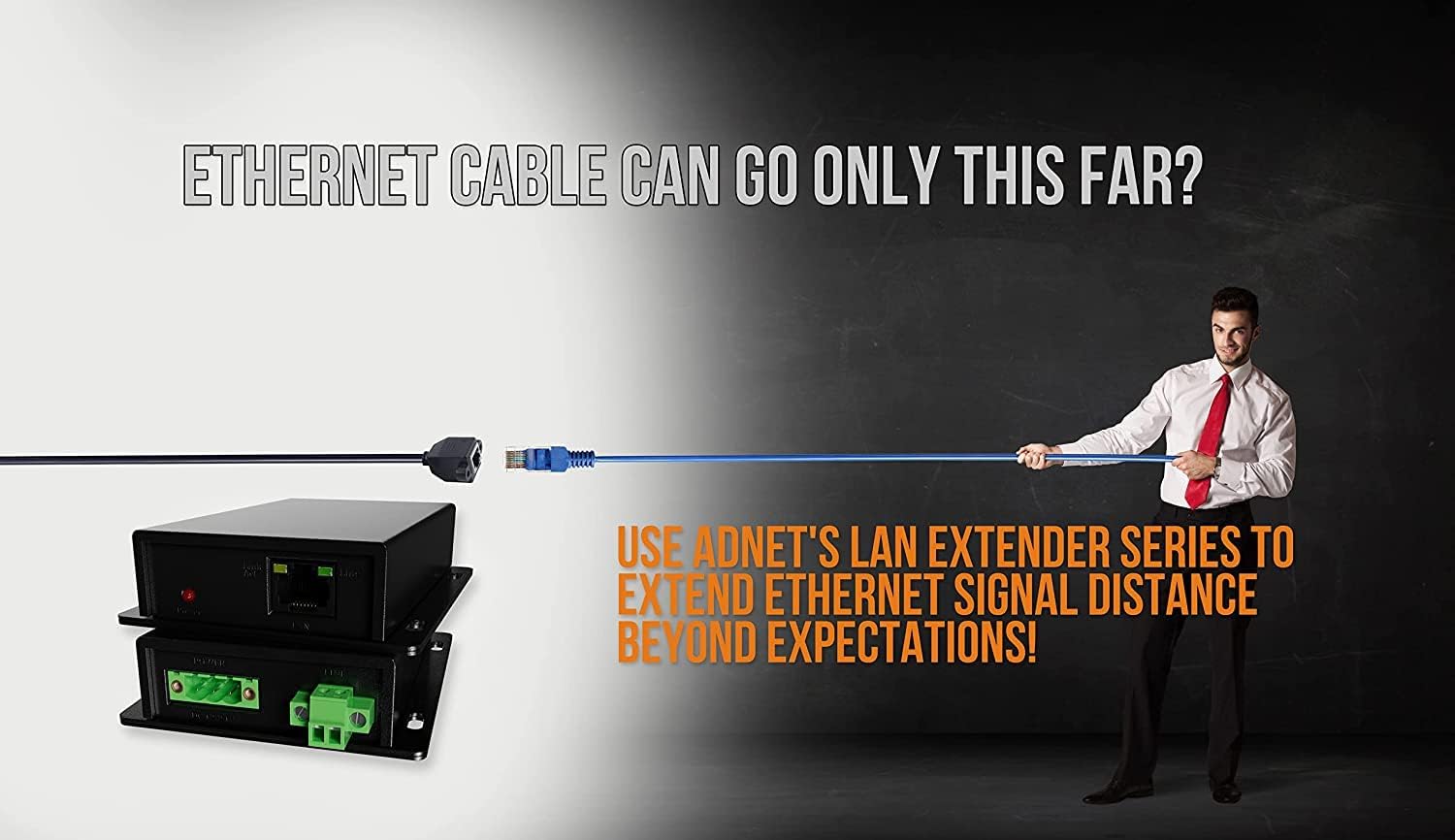 Ethernet Range Extender 600m 2000ft Over Twisted UTP kit or BNC Cable or Copper Wire - Compatible with Any Ethernet Device - LAN Distance Repeater Booster Bridge - BNC to 2PIN adapters in Set