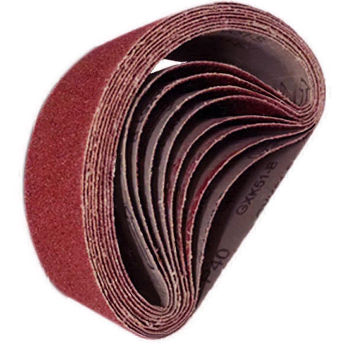 Sanding Tapes 3-inx 21-in Sanding Belts,10-Pack Grits 60#-800# Size 75mmx533mm Derusting Sanding Aluminum Oxide Sanding Belts (#120-10PCS)