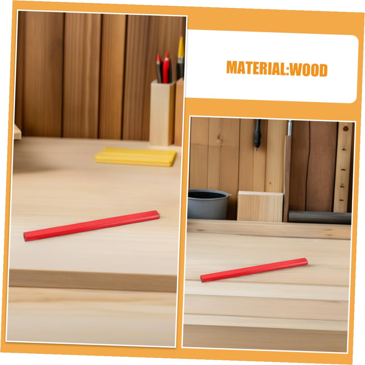 DOITOOL 144piezas Lápiz de Carpintero Octogonal Rojo Paquete de Lápices de Madera Hb para Carpintería y Construcción Lápices de Carpintero Punta de Medición