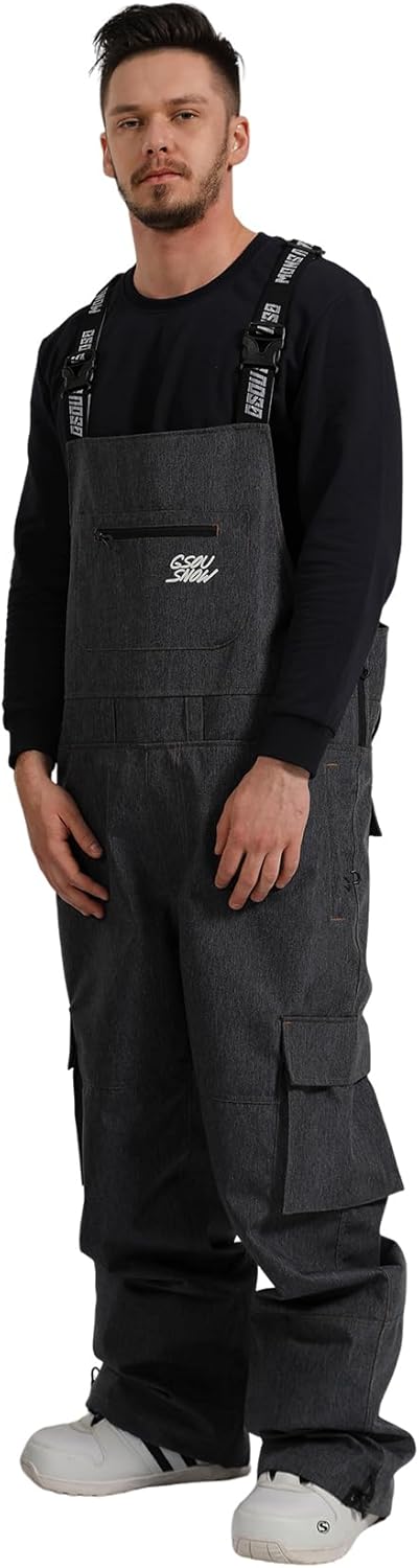 Men's Ski Bibs Snow Pants Women Insulated Waterproof Snowboard Bib Breathable Overalls Outdoor Winterproof