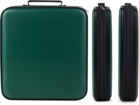 DVD Storage CD Case Holder: 160 Capacity CD Sleeves Black Disc Cases Binder for Car - CD Hard Organizer Box - Large DVD Wallet for Movie/Music/Game & Portable CD Book (160 Capacity Green)