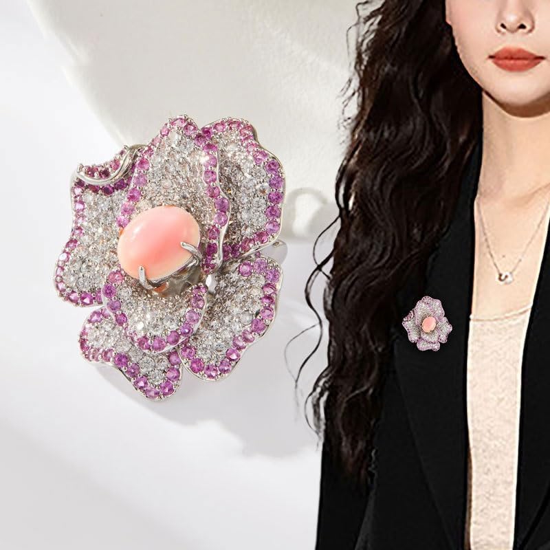Flower Petal Shells Brooch Pin Women's Accessories Brooch Cheongsam Pin