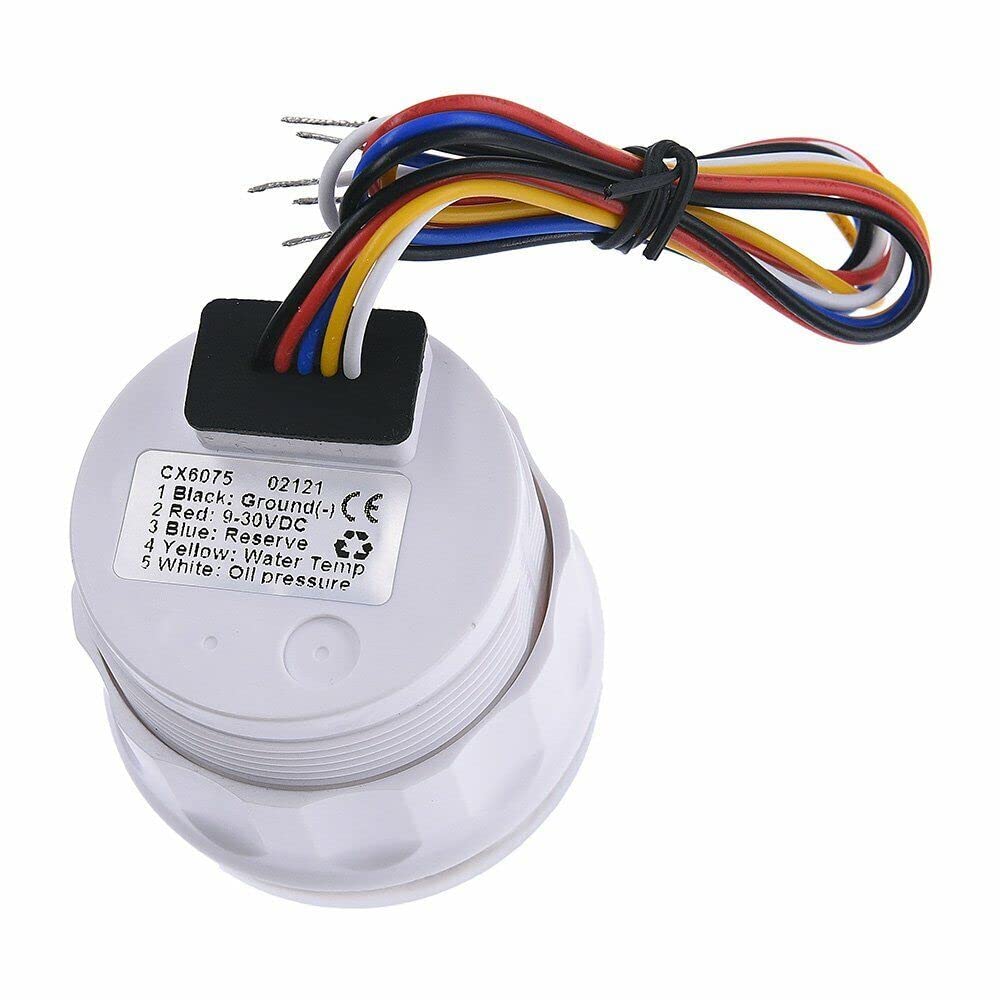 Geloo 3 in 1 52 mm Voltmetro Indicatore Temperatura Acqua Misuratore Pressione Olio 9-32V IP67 Impermeabile