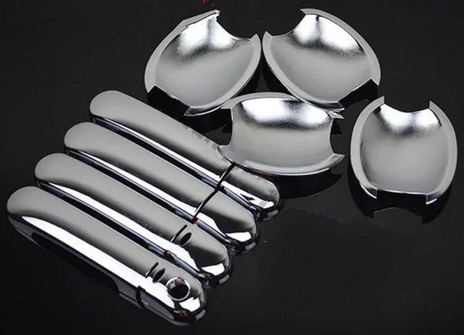 Kjhopy E Carbon Fiber Chrom Car Door Handl Bowl Cover For Nissan For March/Micra K12 2003-2010 Sticker Xterior Door Handle(E)