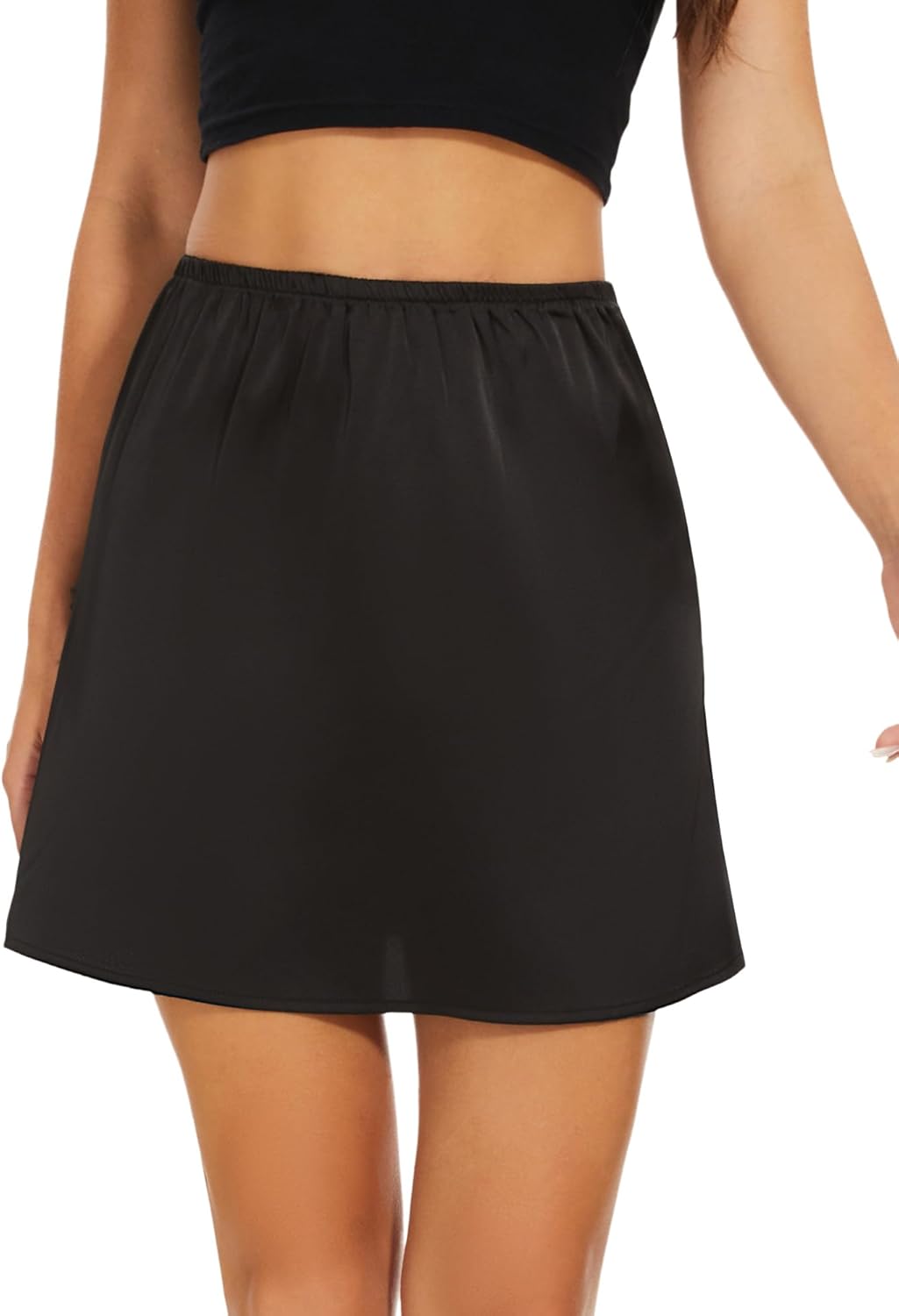 MANCYFIT Womens Half Slip for Under Dresses Satin Slip Skirt Mini Underskirt