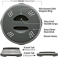 Vista 7 de Tapa magnética para microondas Hover Cover con agarre magnético de alta potencia, el agarre magnético más fuerte, tapa de alimentos plegable de 12