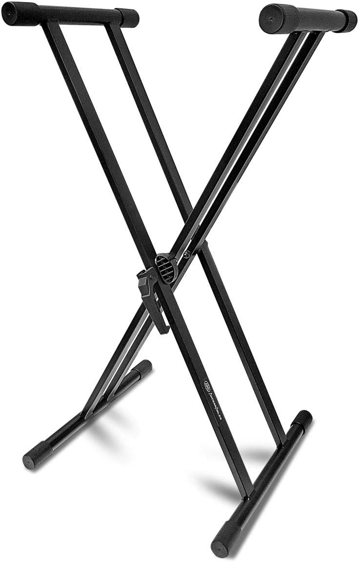 AxcessAbles KX-201 Double X Keyboard / DJ / Electric Piano Stand with 132lb Capacity. No Assembly Required.