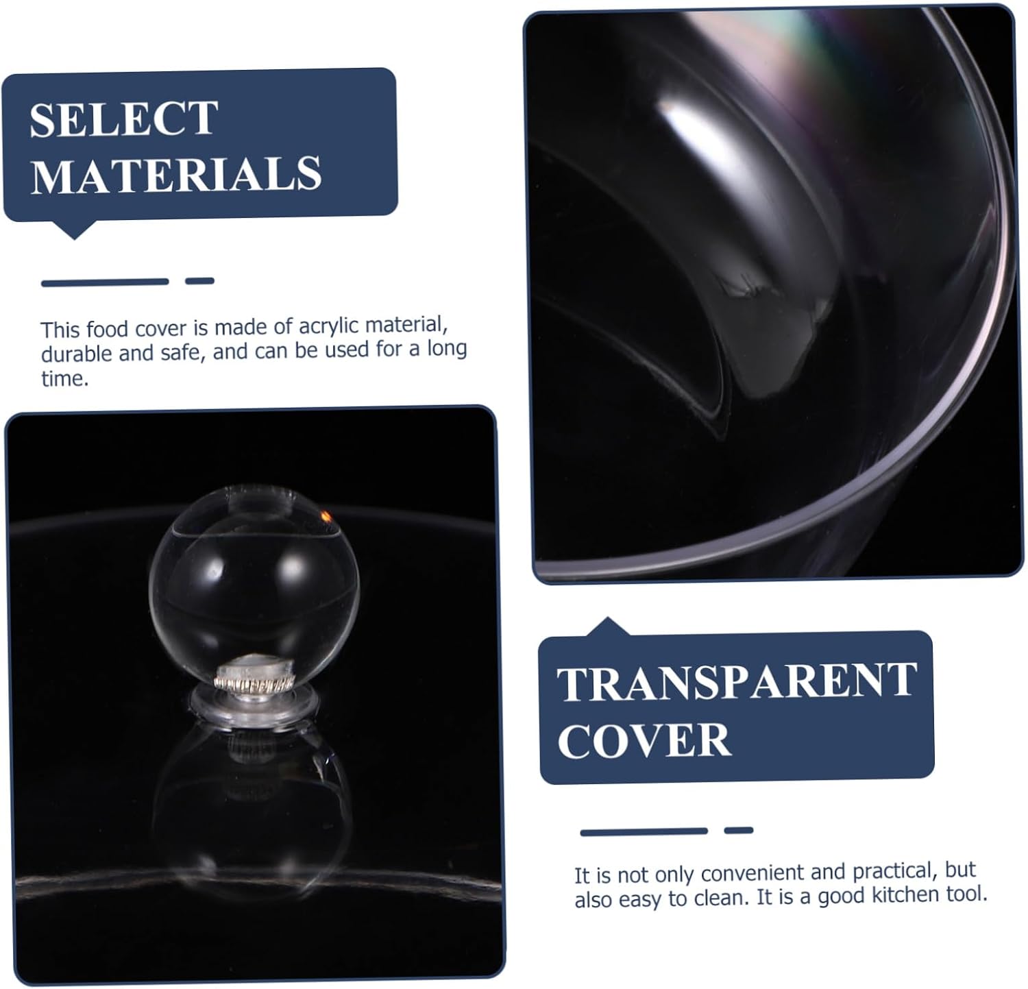 Food Dome Cake Stand Lid Food Covers Easy to Clean Design