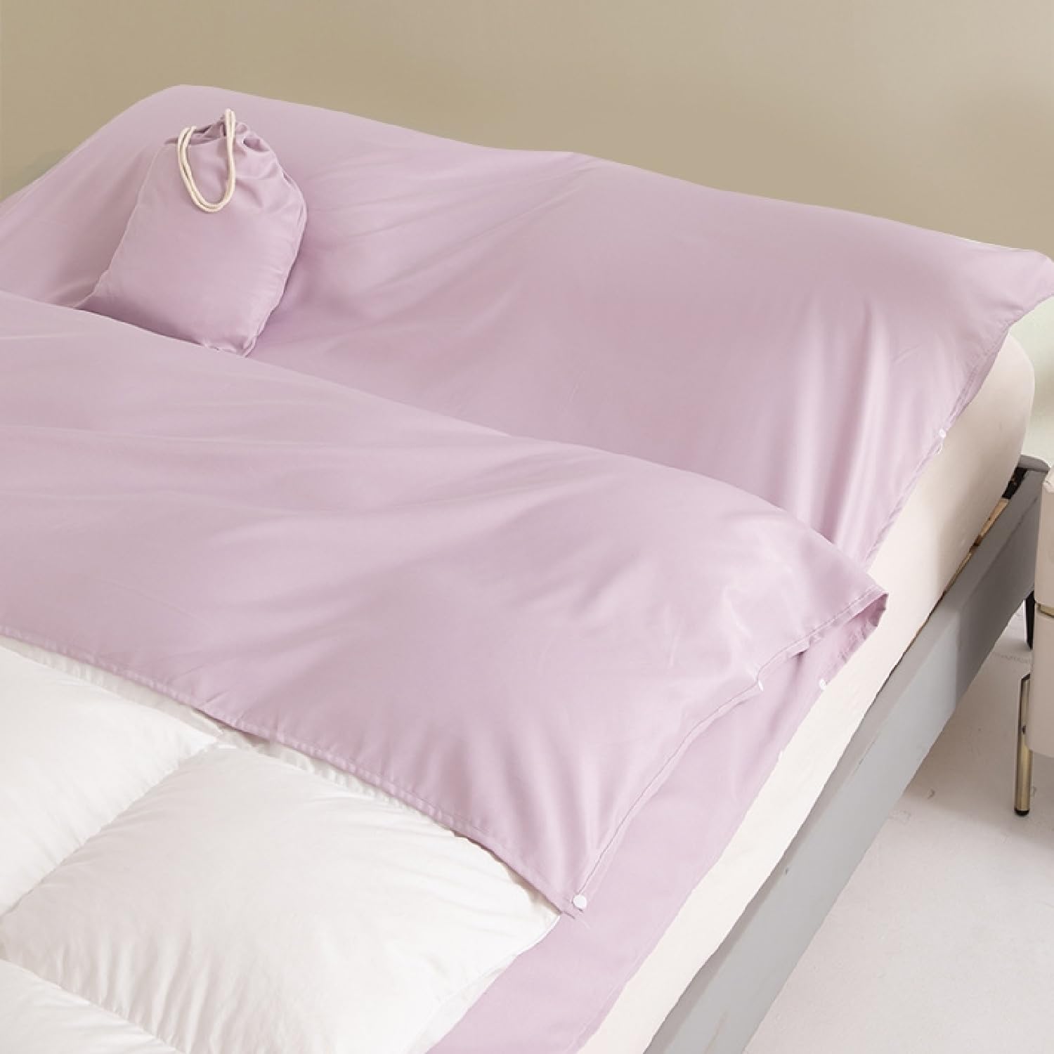 Sac De Couchage en Coton 1 2 Personnes Draps, avec Fente Couchage pour Oreiller pour Hôtel, Motel Et Voyage en Sac à Dos, Drap De Camping Léger
