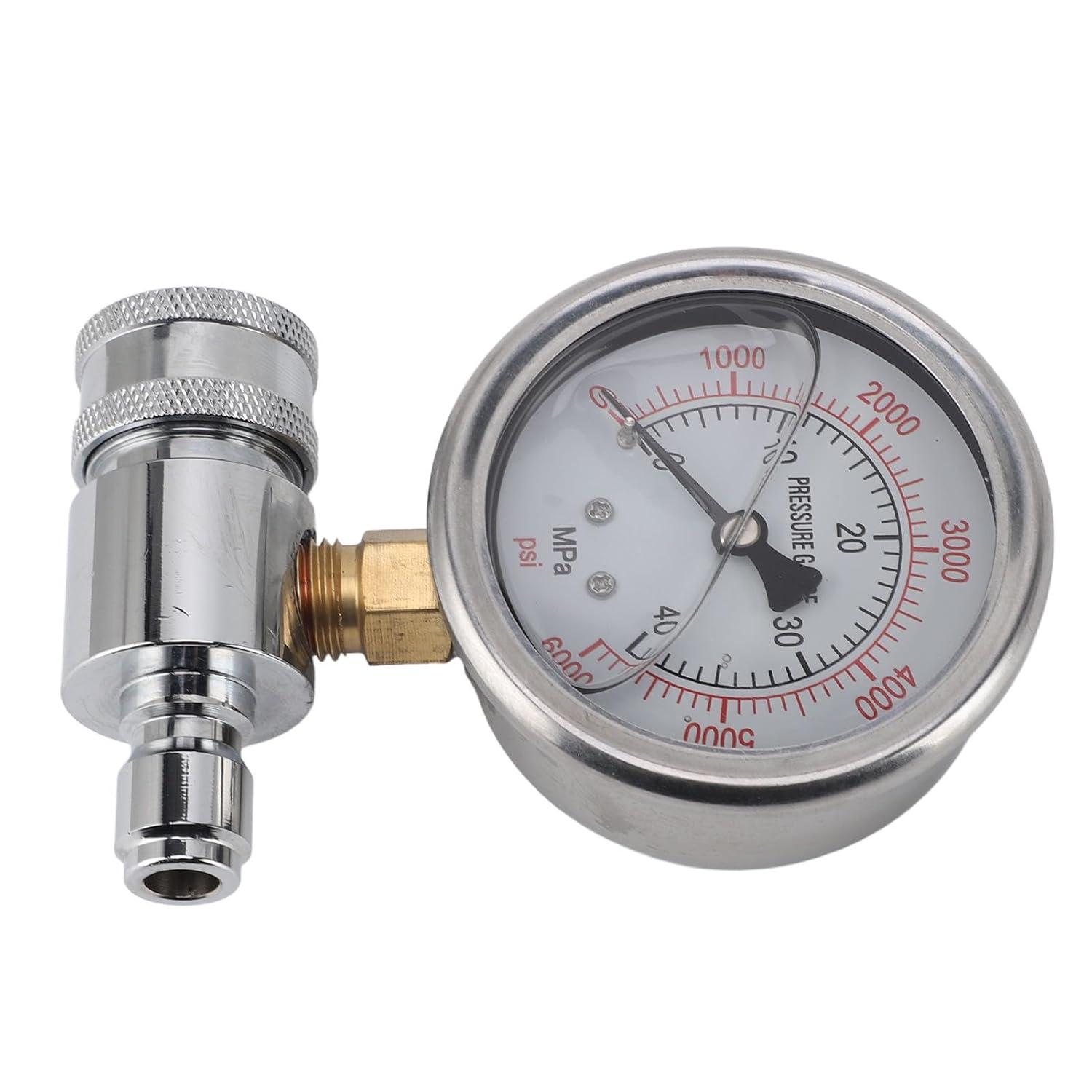 Fafeicy Pressure Washer Gauge 6000psi Stainless Steel 3/8in Quick Connect for Cleaning Equipment Parts