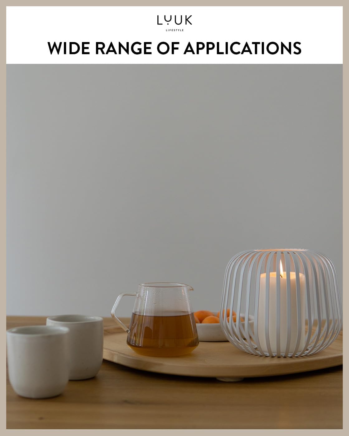 LUUK LIFESTYLE Solar-Powered Outdoor LED lamp for Balcony, Lighting for Indoors and Outdoors, dimmable Touch Switch, Fast Charging via Solar Panel for 72 hrs runtime, White