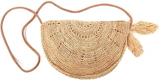 Mar Y Sol Lila Crocheted Raffia Straw Flap Crossbody Bag (Natural)