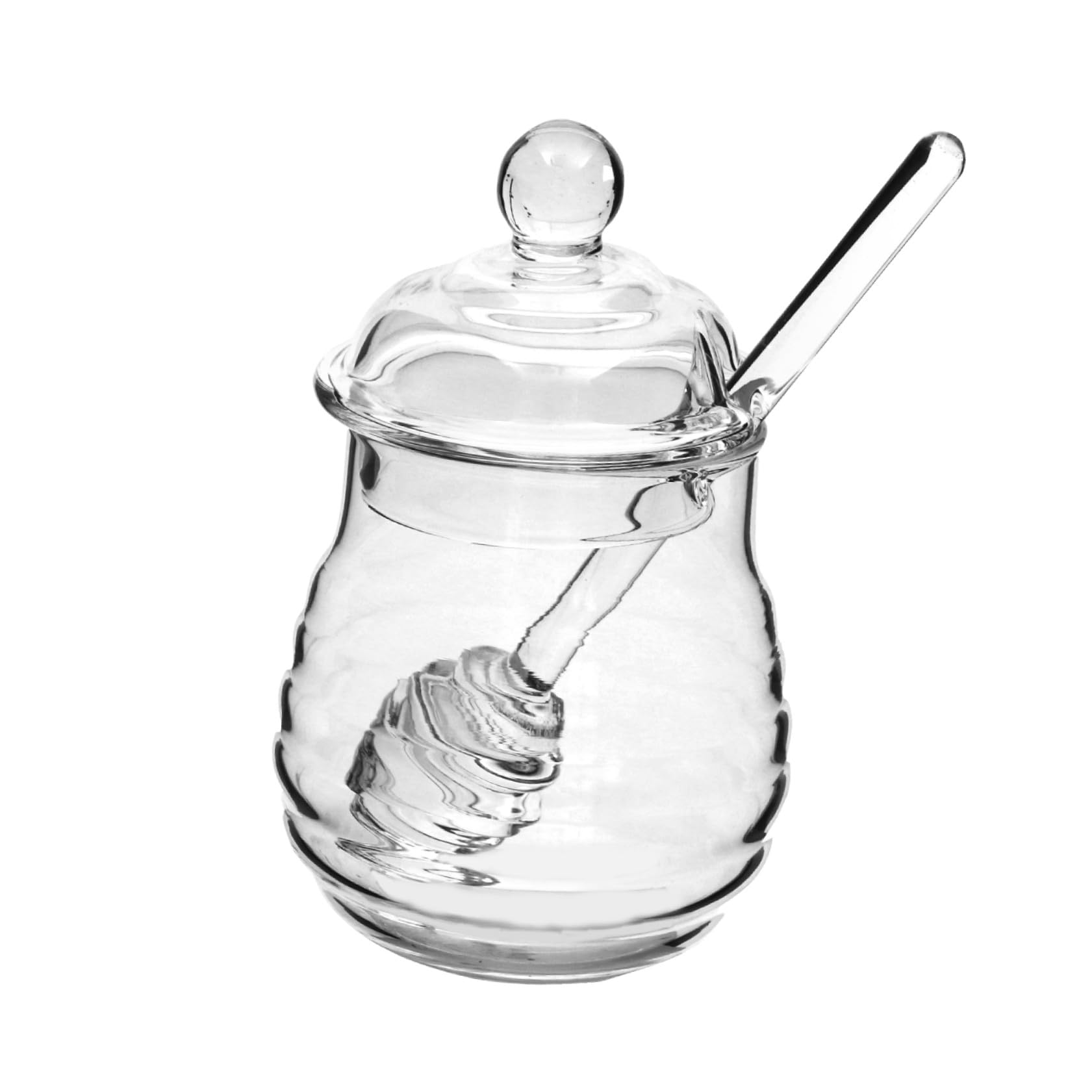 Mikinona Juego de 2 Frascos de Vidrio para Miel Transparentes 250ml