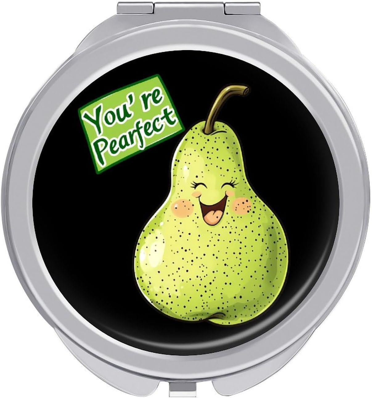 You're Pearfect Pear Compact Makeup Mirror Mini Foldable Cosmetic Mirror Portable Travel Mirror for Purse Pocket