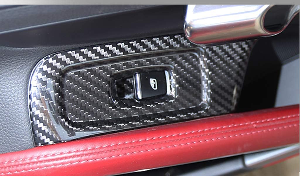 New Carbon Fiber Window Control Covers Compatible with Porsche 718 Cayman 982C 2016-2020 (One Set)