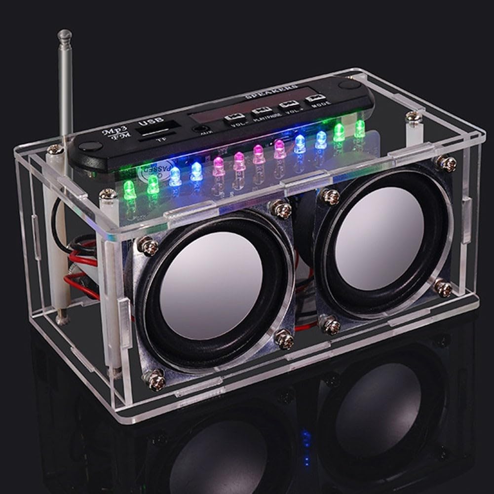 Kits de radio FM, kit de práctica de soldadura con altavoz electrónico de radio FM con indicador LED y control remoto para principiantes, adultos y niños