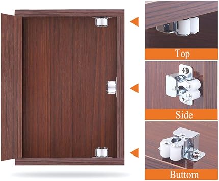 Luomorgo 24 Pack Double Roller Catch Cabinet Latches with Spear Strike for Cupboard Closet Door, Silver