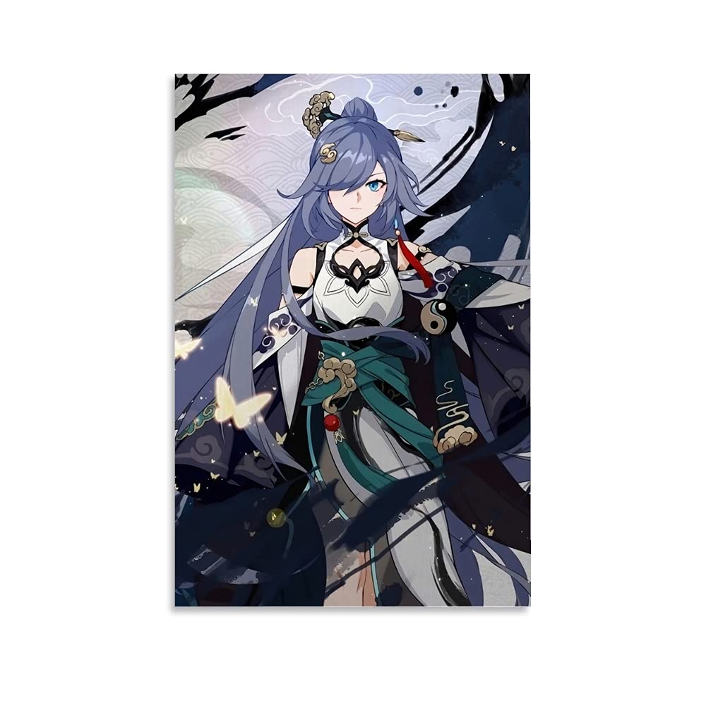 Hitecera Honkai Impact 3 Poster Fuhua Poster Decorative Painting Canvas Wall Art Living Room Posters