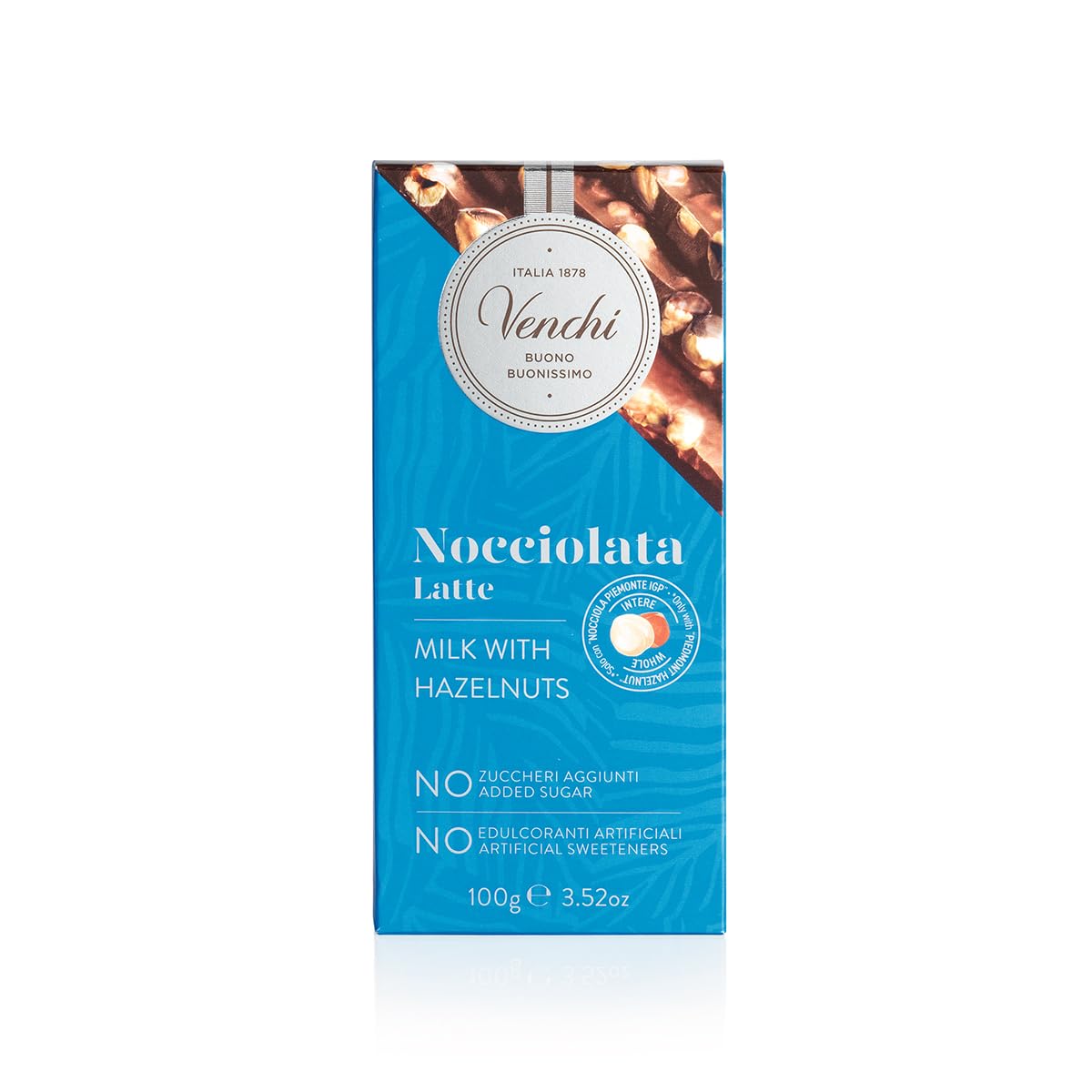 Venchi - NO Added Sugar Milk Hazelnut Bar, 3.52 oz - NO Artificial Sweeteners - With Whole Piedmont Hazelnuts - Gluten Free - Image 4