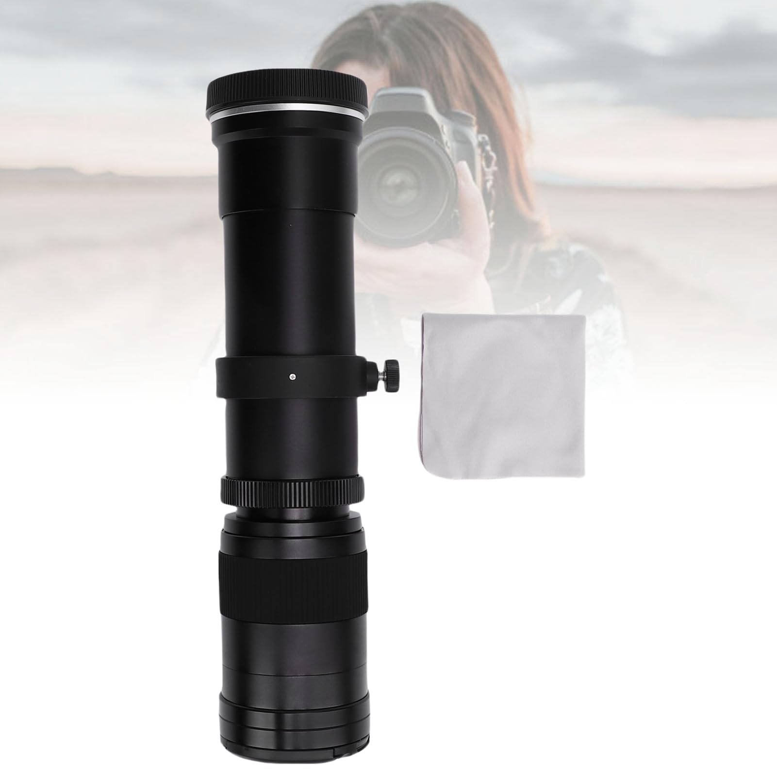 Jectse Objectif TéléObjectif Manuel 420-800 Mm F 8.3, Verre Optique en Alliage D'aluminium, Mise au Point Manuelle, Objectif Zoom RF pour Appareil Photo sans Miroir à Monture RF, (Black)
