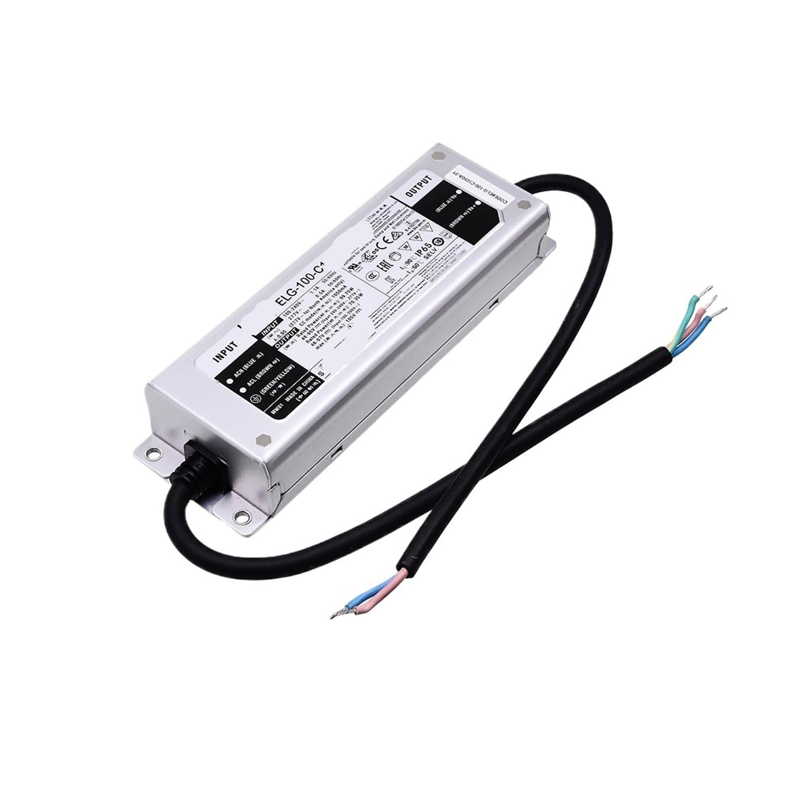 Driver LED ELG-100-C500A-3Y à courant constant 500mA avec boîtier métallique robuste
