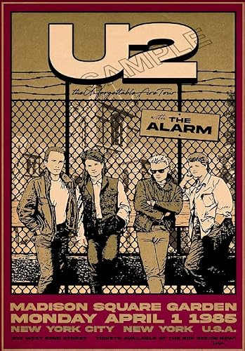 U2 Poster Vintage Rock Band Heavy Metal Wall Art Picture A4