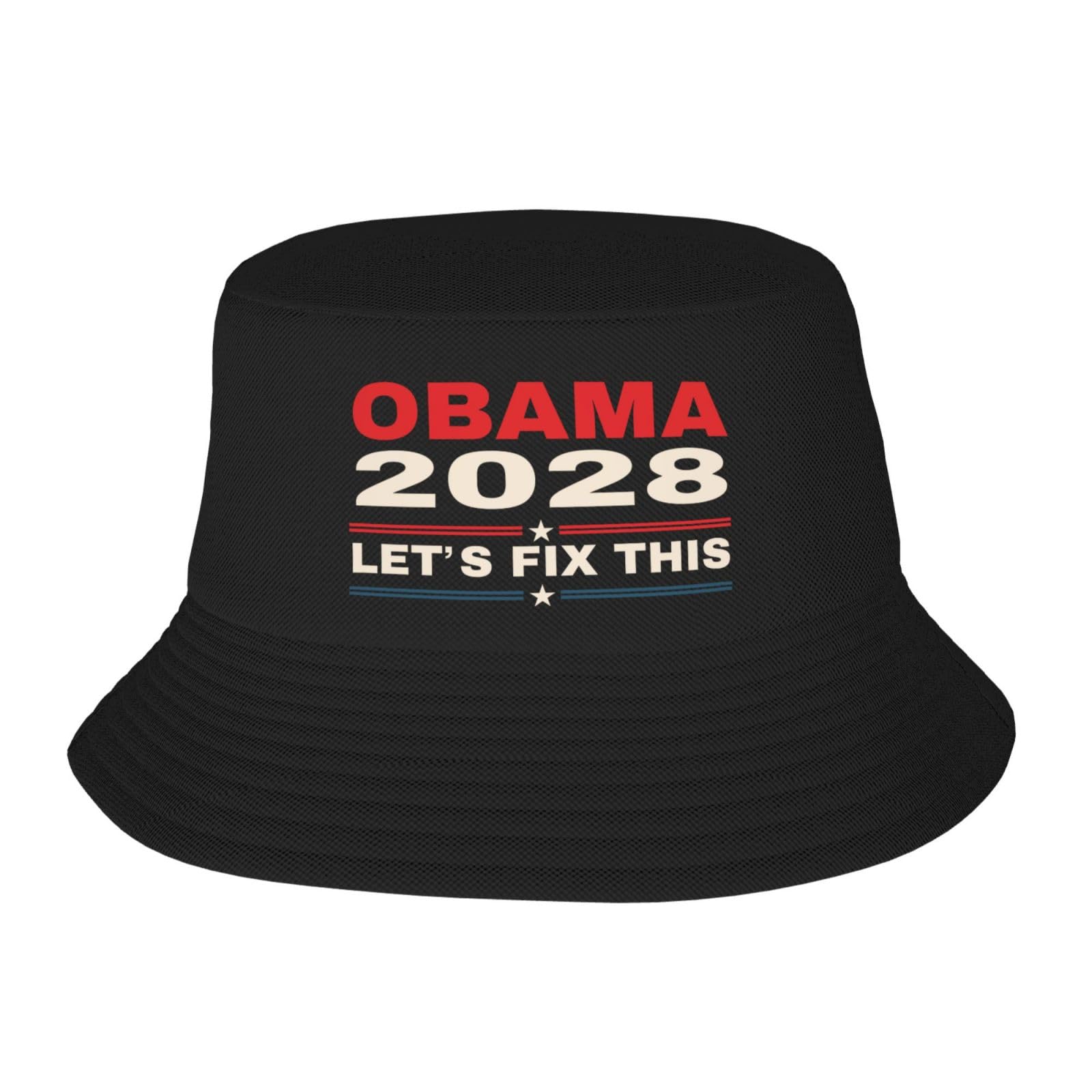 RDATWBE Obama 2028 Bucket Hat Obama for President 2028 Unisex Summer Travel Beach Fisherman Cap Black