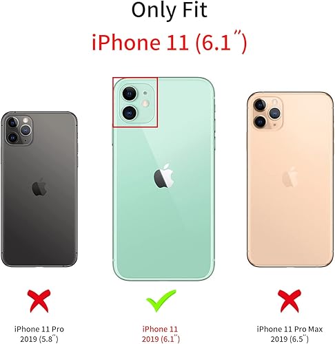 Miniatura 7 de Fycyko Funda compatible con iPhone 11 con protector de cámara con diamantes con purpurina, bonita funda para teléfono con cristales brillantes, a