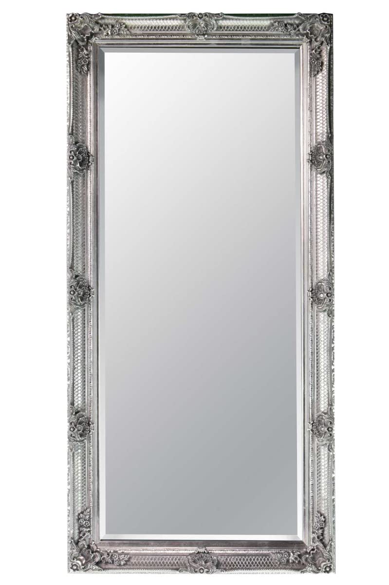 MirrorOutlet,GL008-M Milton Manor Large silver Antique Design wall mirror 5ft5 X 2ft7 (168cm x 78cm)