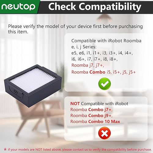 Miniatura 2 de Neutop Filtros de repuesto compatibles con iRobot Roomba e i & J Series E5 E6 i1 i1+ i3 i3+ i4 i4+ i6 i6+ i7 i7+ i8 i8+ j7 j7+ y Combo j5 j5+ i5 i5+