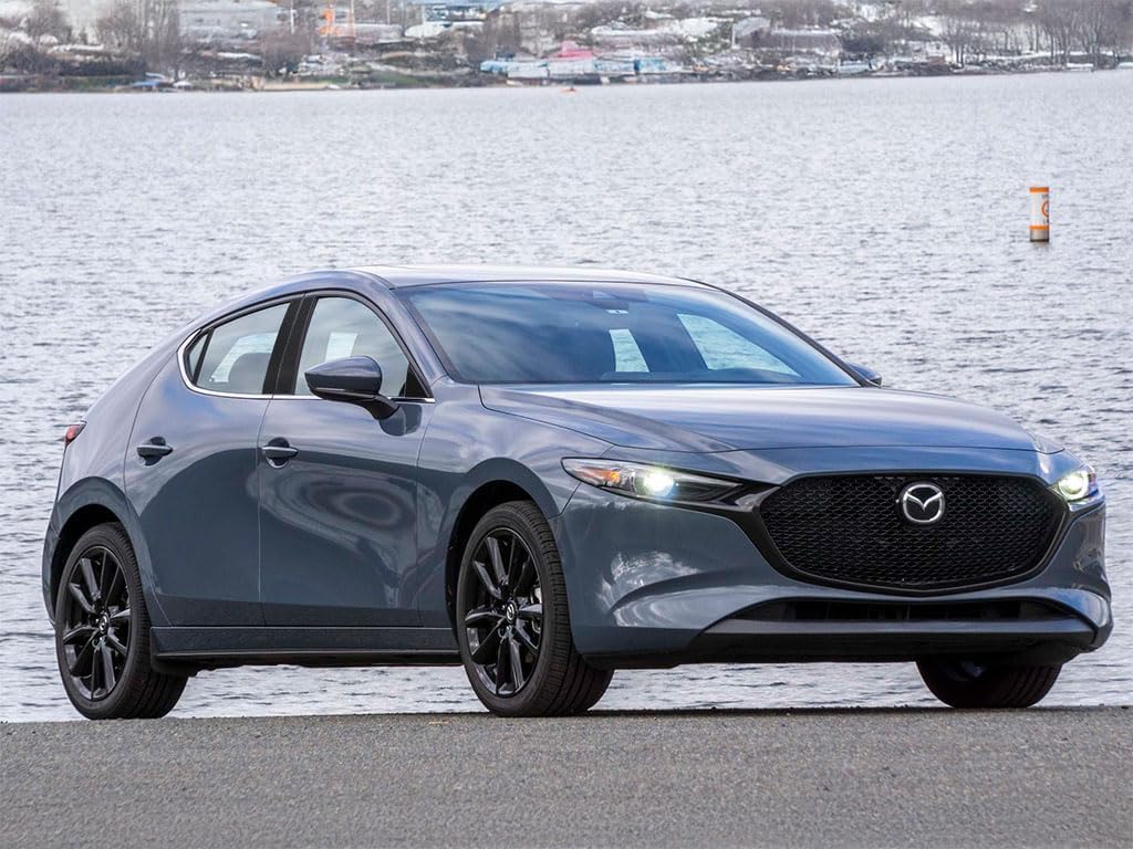 Rvinyl Pillar Post Pre Cut Window Trim Kits in Gloss Black Compatible with Mazda Mazda3 2019-2023 - Adhesive Backs