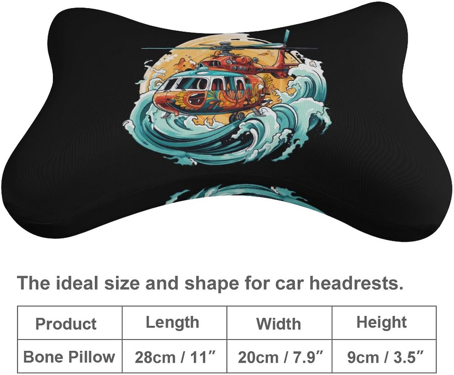 Helicopter 2 Pack Car Neck Pillow Car Headrest Soft Car Pillow for Most Cars