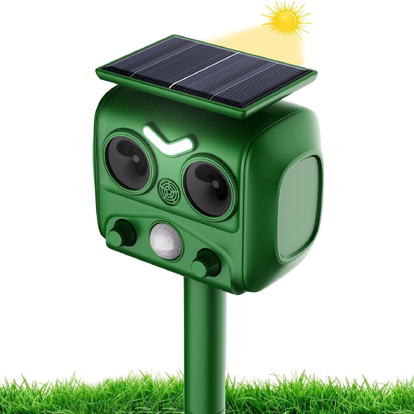 AILEDA Repelente de Gatos, Repelente ultrasónico energía Solar IP66 Impermeable de frecuencia Ajustable para ahuyentar Animales