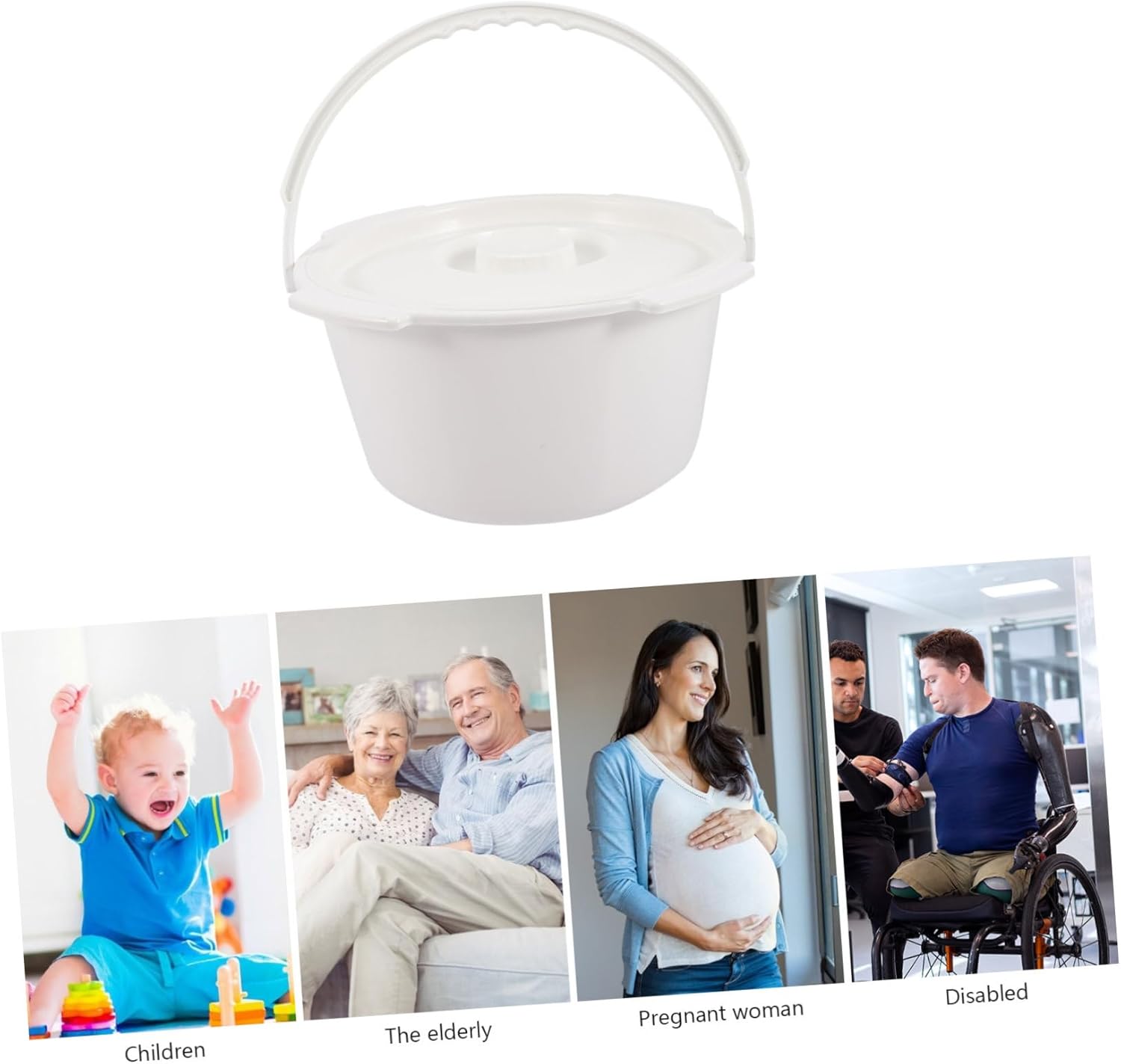 Non-Skid Handle Commode Chair Urinal for Elderly Bedpan for Boys and Girls Night Urination Pot
