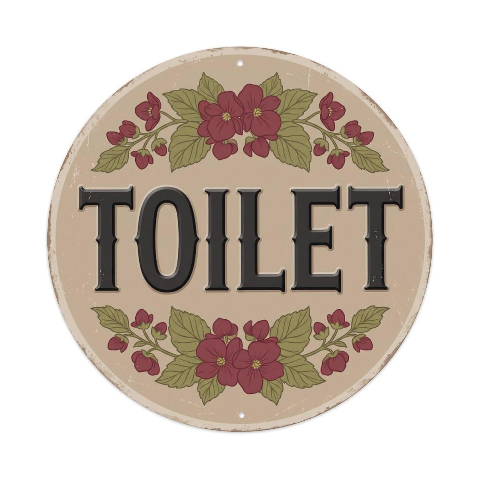 Okahys 8X8inch(20X20cm) Toilet(Wc) Signage Begonia Vintage Metal Tin Sign