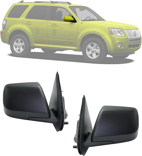 Side View Mirror Mirror Set Power Glass Paintable For 2008-2012 Ford Escape / 20