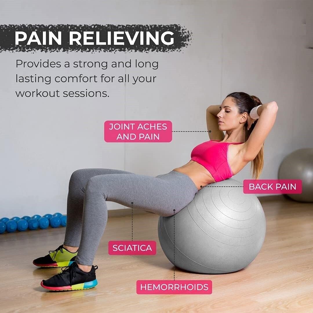 Spancare Gym Ball for Exercise Anti Burst Exercise Ball with Foot Pump for Workout Yoga