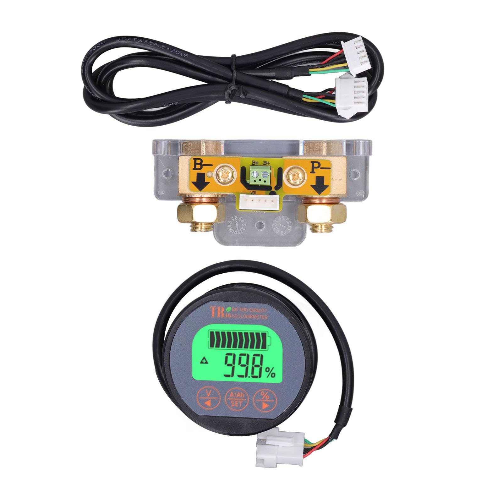 Battery Monitor Reverse Connection Battery Voltage Indicator 100V 350A for Marine Boat RV