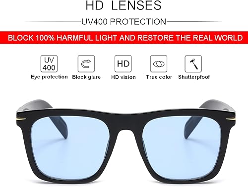 Miniatura 4 de JOVAKIT Gafas de sol cuadradas de moda para hombres y mujeres, lentes de sol de lente plana de moda, para deportes al aire libre, protección UV400